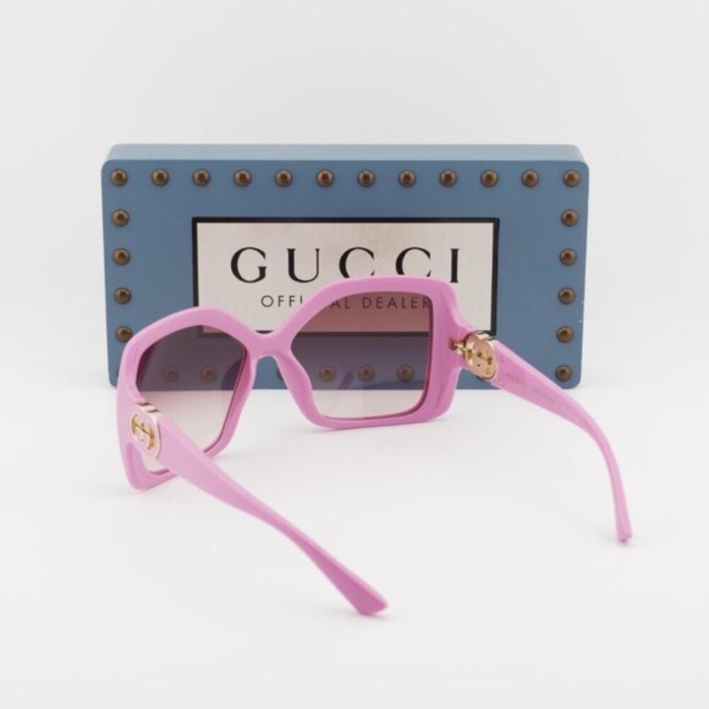 Gucci GG2015S 005 Square Sunglasses – Pink/Burgundy - Picture 11 of 12
